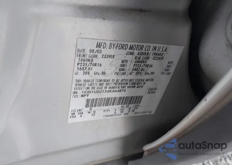 2004 Ford Escape Xlt из США, поврежденный, VIN 1FMYU03134KA64874